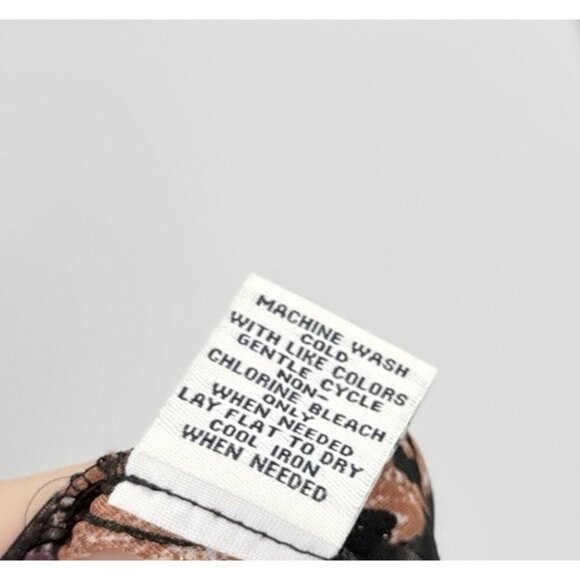 Caffe Marrakesh‎ Black Striped Chiffon Button Tie Front Blouse Size M Preppy - Picture 9 of 11